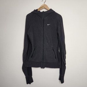 Nike Womens Medium Gray Full Zip FT Hoodie Pockets Athletic Outdoor Jacket